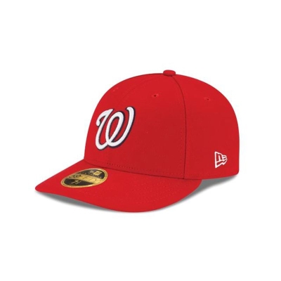 Red Washington Nationals Hat - New Era MLB Authentic Collection Low Profile 59FIFTY Fitted Caps USA1425830